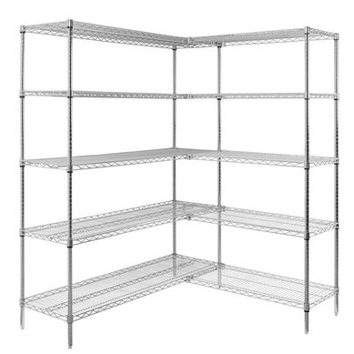 Estante acero cromado en L 152x137x188cm 5 repisas
