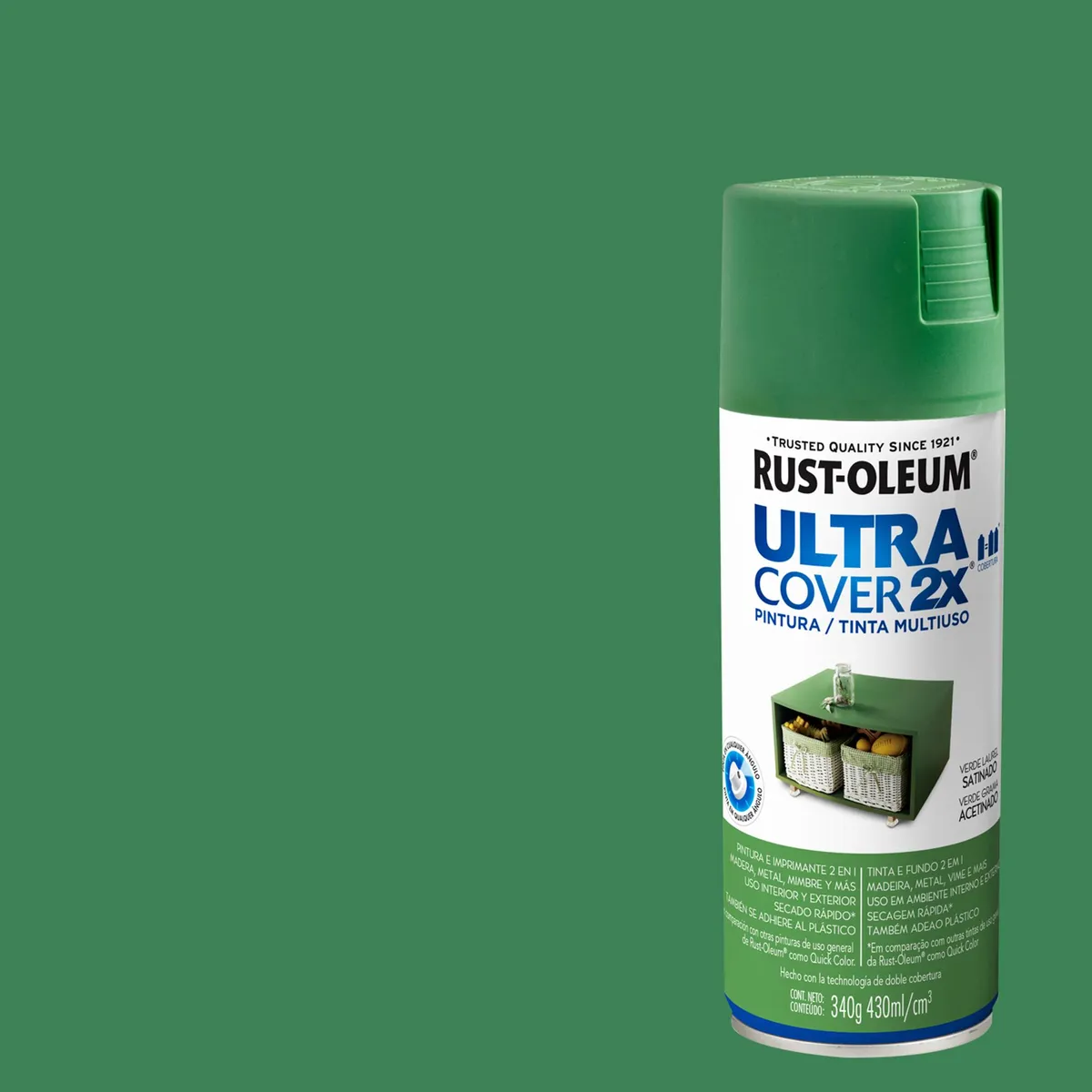 RUST OLEUM - Pintura Multiuso Spray 0.43 l Satinado Verde Laurel