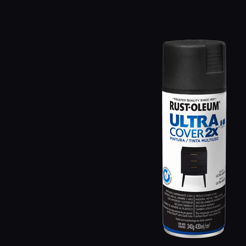 RUST OLEUM - Pintura multiuso 340 gr mate negro