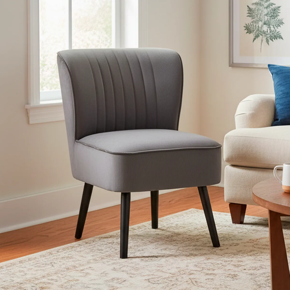 JUST HOME COLLECTION - Poltrona 1 cuerpo RABAT 64x80x58 cm Gris