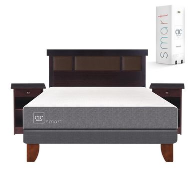 Cama europea smart 2 plaza bn + muebles