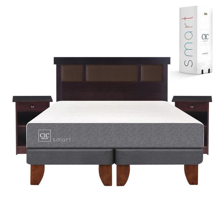 Cama Europea Smart 2 Plaza Bd + Muebles