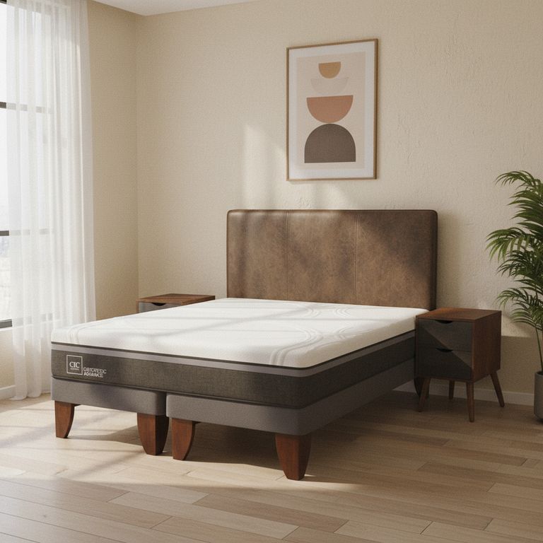 CIC Cama Europea Ortopedic Advance 2 Plazas Bd + Muebles