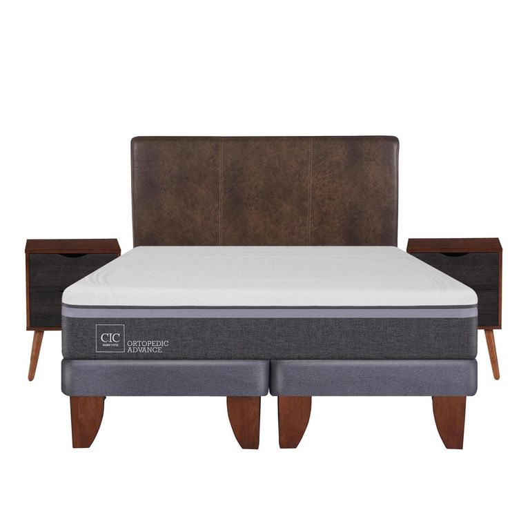CIC Cama Europea Ortopedic Advance King + Muebles