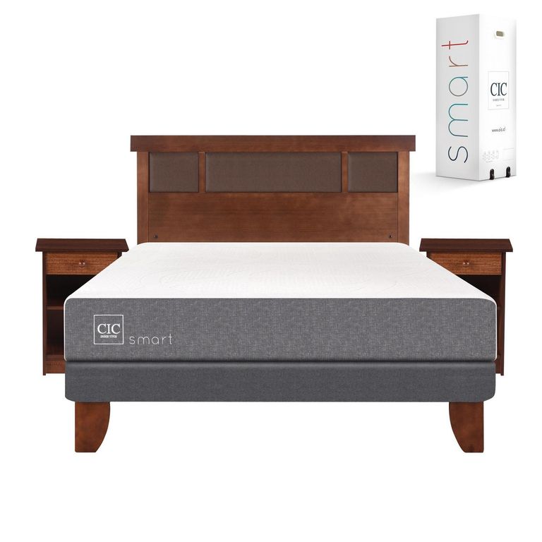 Cama Europea Smart 2 Plaza Bn + Muebles