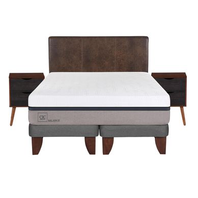Cama europea balance 2 plazas bd + muebles