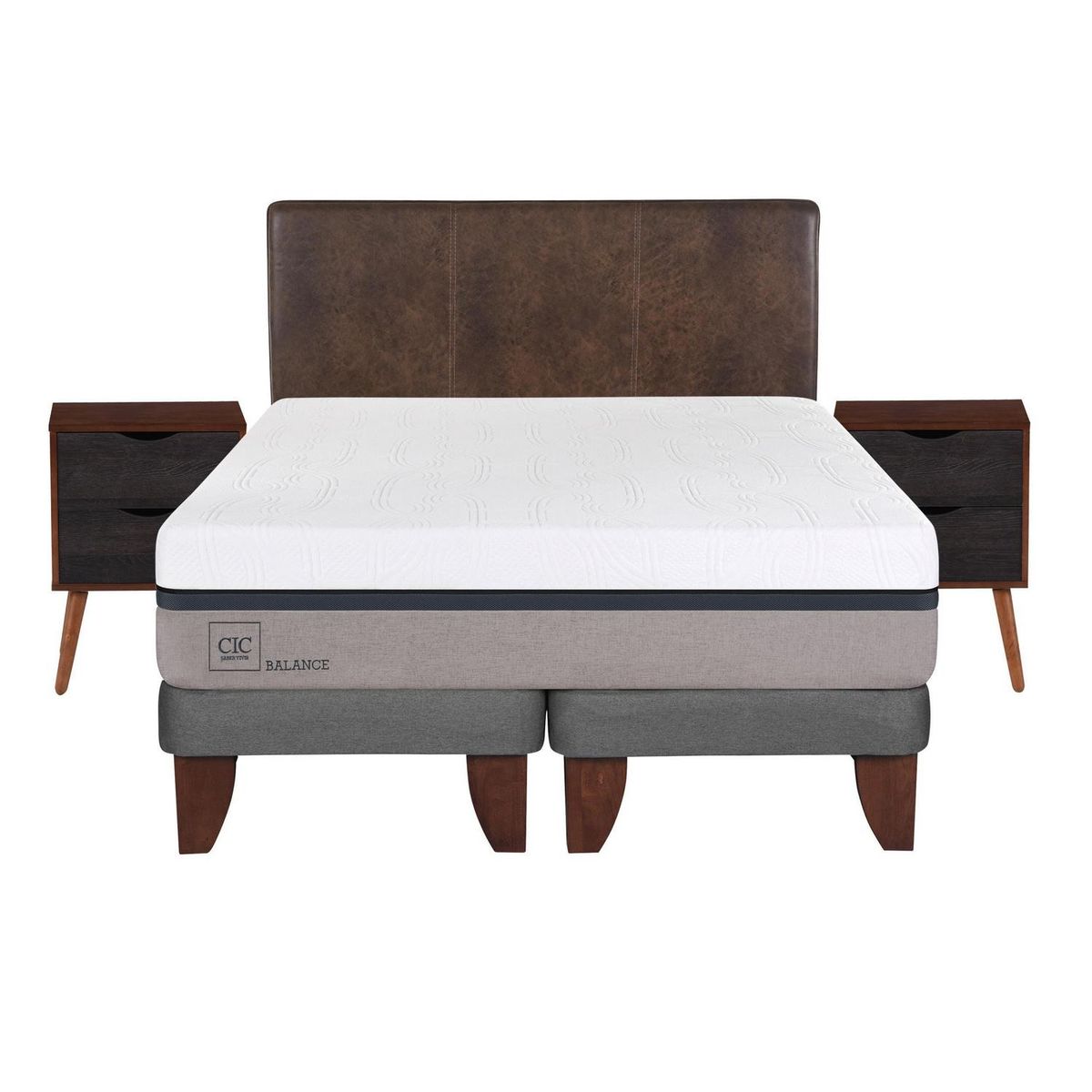 CIC - Cama europea balance 2 plazas bd + muebles