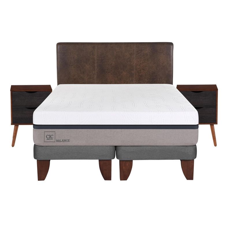 CIC - Cama europea balance 2 plazas bd + muebles