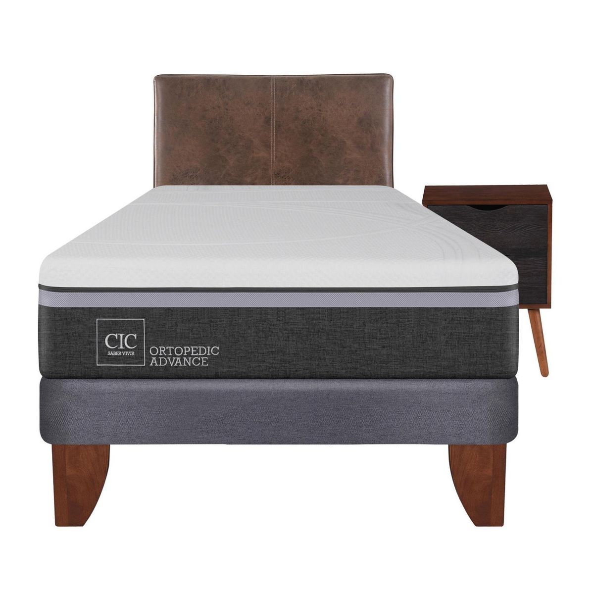 CIC - Cama europea ortopedic advance 1.5 plazas + muebles