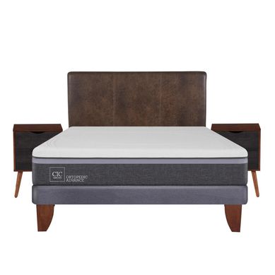 Cama europea ortopedic advance 2 plazas bn + muebles