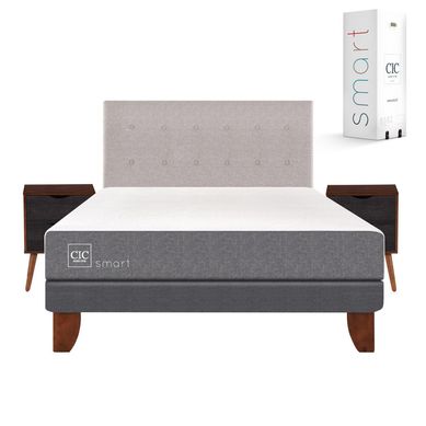 Cama europea smart 2 plazas bn + muebles
