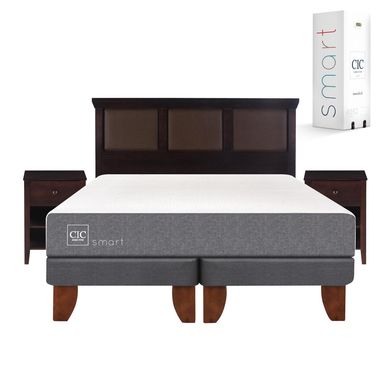 Cama europea smart 2 plaza bd + muebles