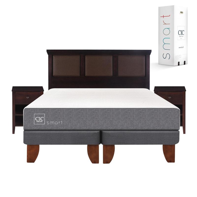 CIC - Cama europea smart 2 plaza bd + muebles