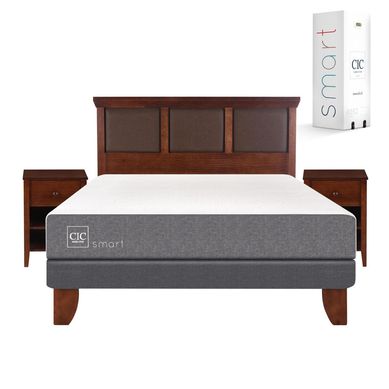 Cama europea smart 2 plaza bn + muebles