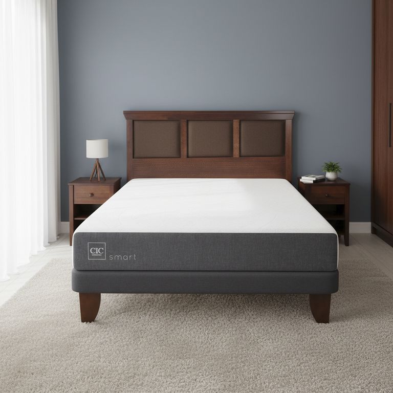 Cama Europea Smart 2 Plaza Bn + Muebles