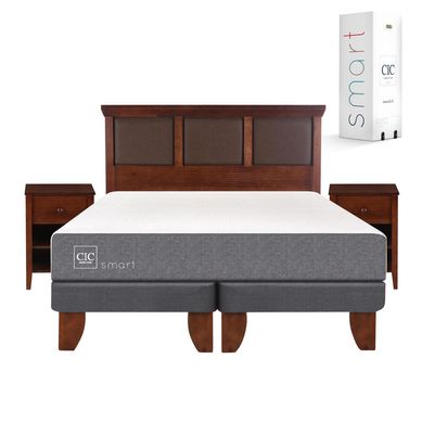 Cama europea smart 2 plaza bd + muebles