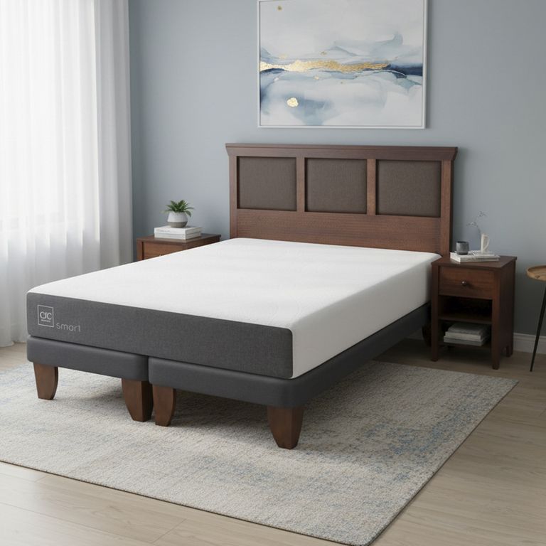 Cama Europea Smart 2 Plaza Bd + Muebles