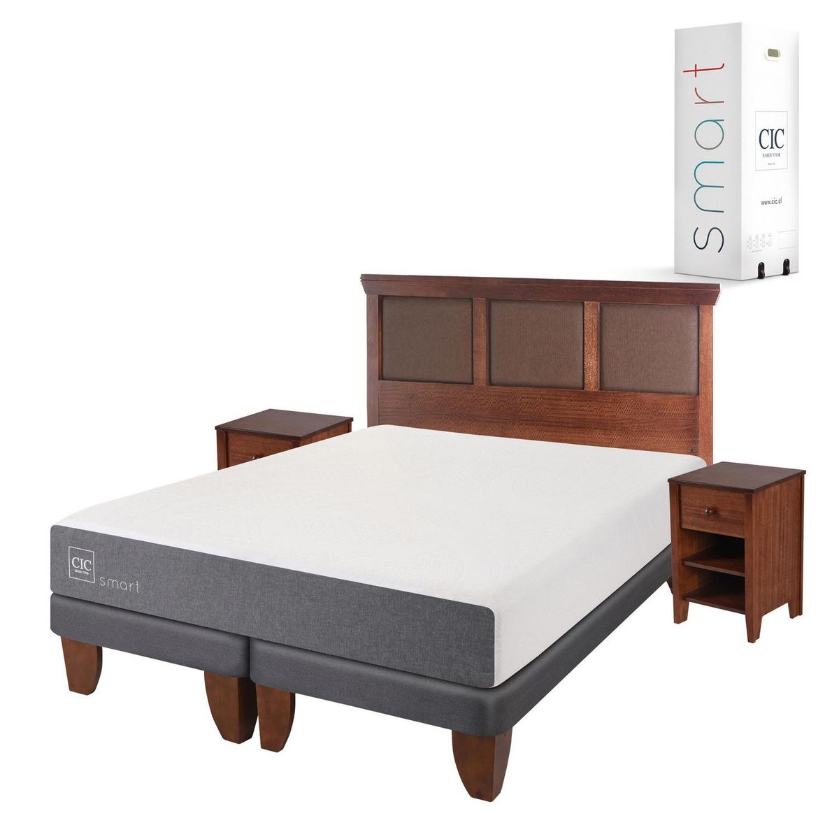 CIC - Cama europea smart king + muebles