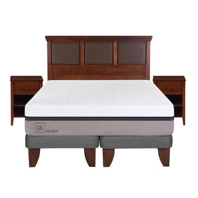 Cama europea balance 2 plazas bd + muebles