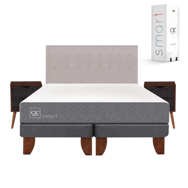 CIC Cama Europea Smart King + Muebles
