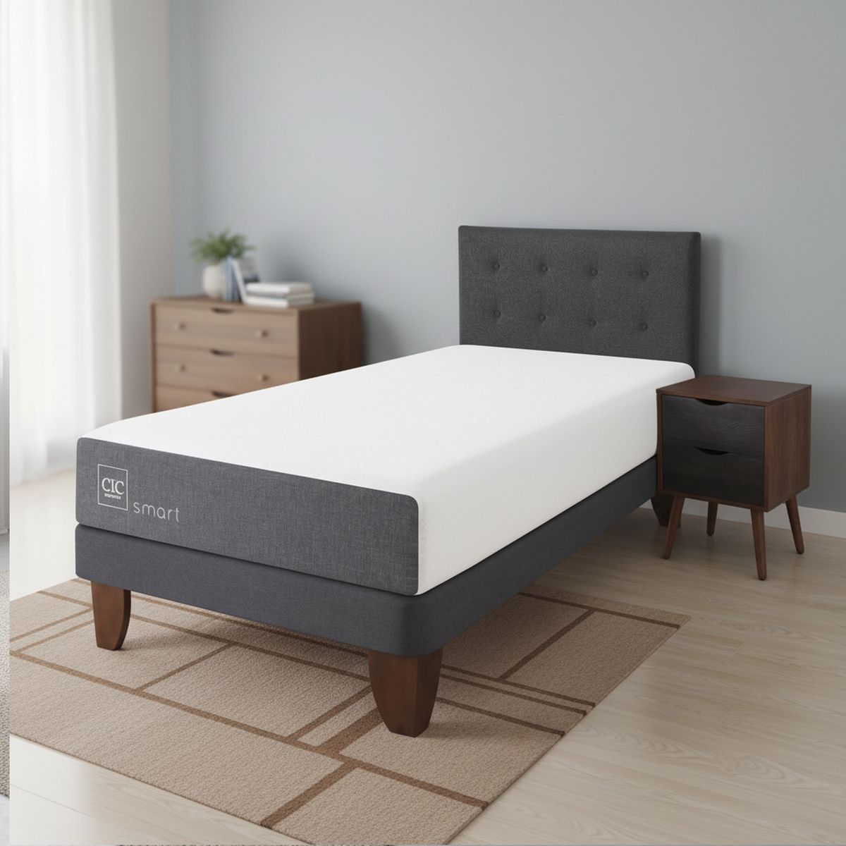 Cama Europea Smart 1.5 Plazas + Muebles, marca CIC - Foto Principal