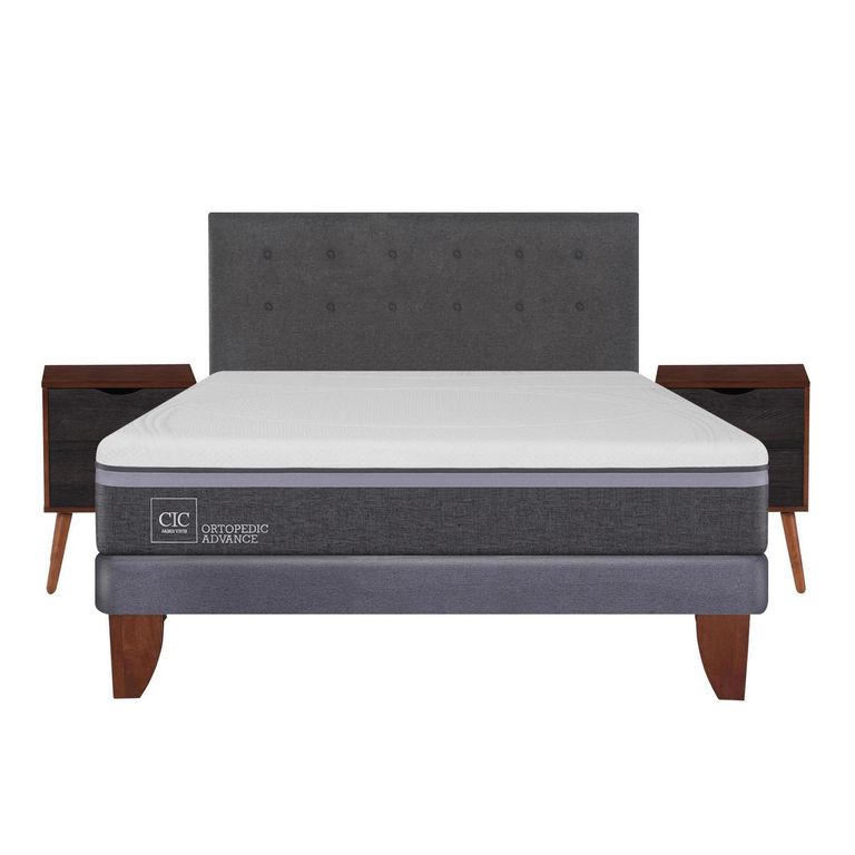 Cama Europea Ortopedic Advance 2 Plazas Bn + Muebles