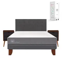 CIC - Cama Europea Smart 2 Plazas Bn + Muebles