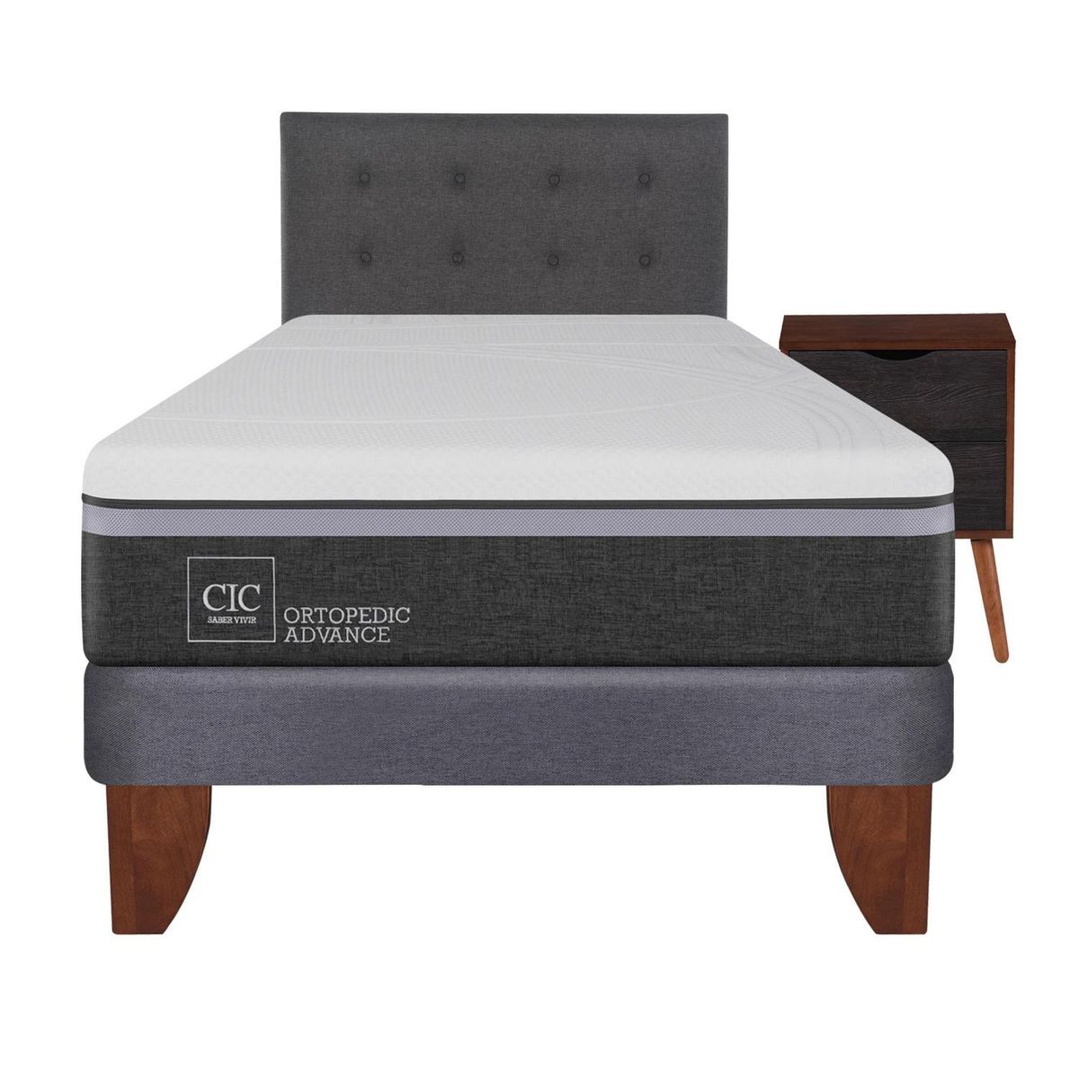 CIC - Cama europea ortopedic advance 1.5 plazas + muebles