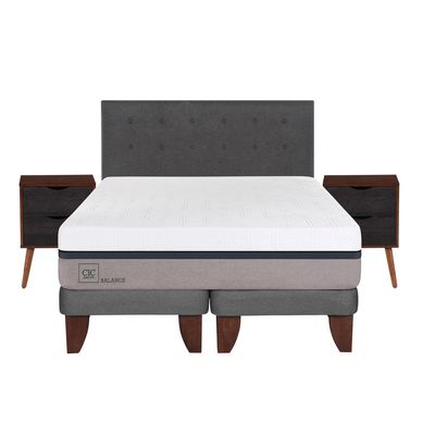 Cama europea balance 2 plazas bd + muebles