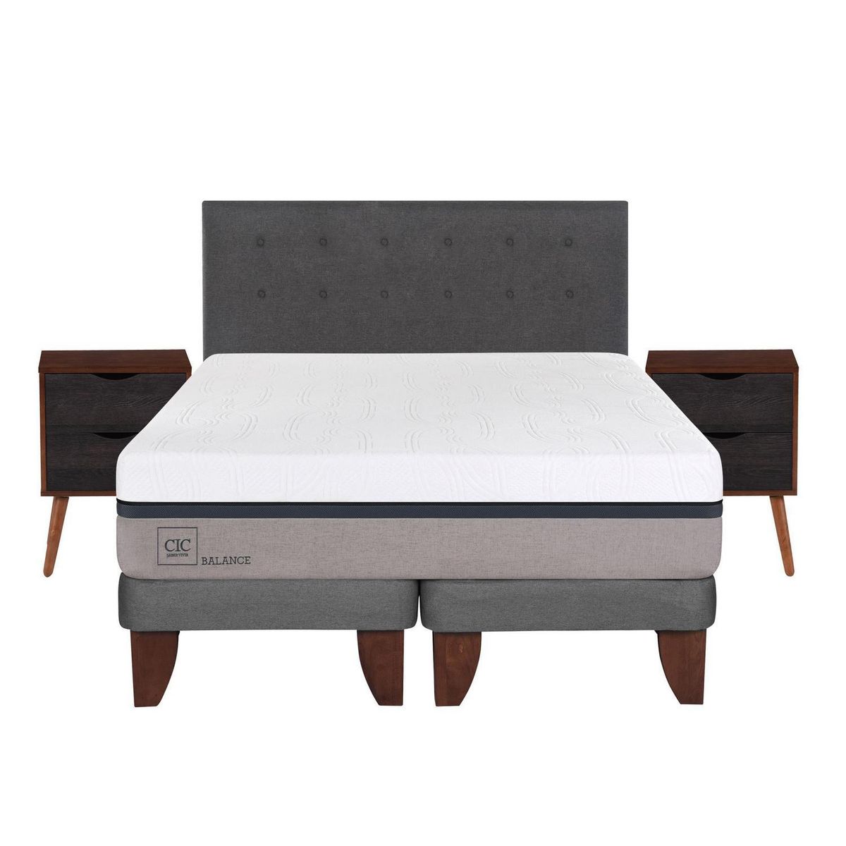 CIC - Cama europea balance 2 plazas bd + muebles