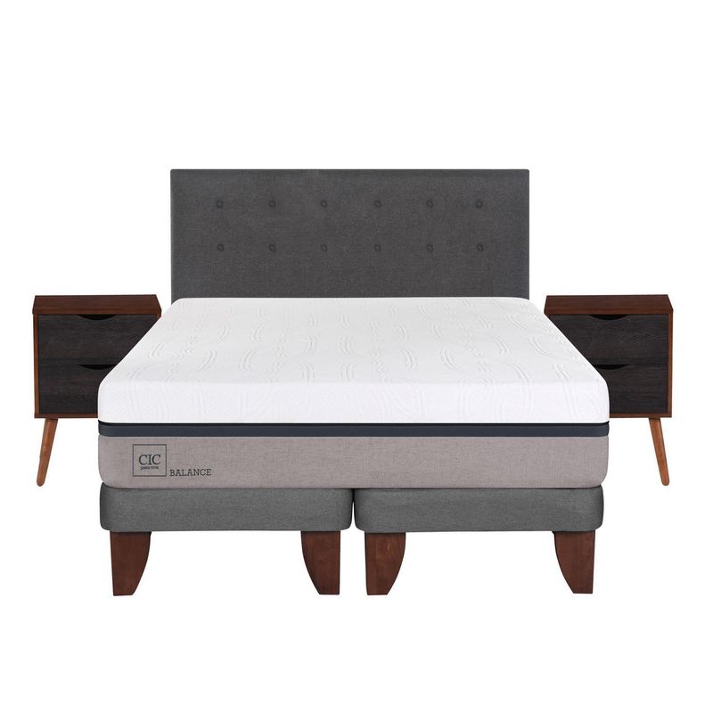 CIC - Cama europea balance 2 plazas bd + muebles