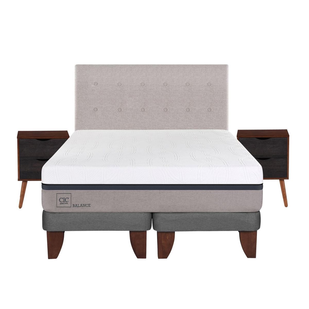 CIC - Cama europea balance 2 plazas bd + muebles