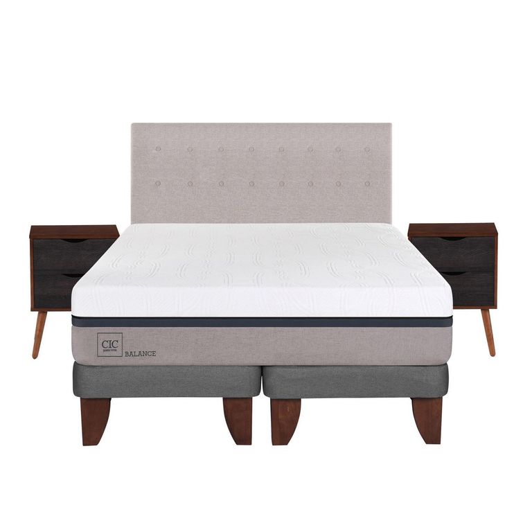 CIC Cama Europea Balance King + Muebles