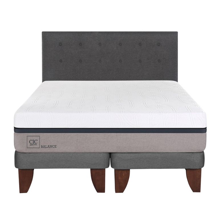Cama Europea Balance 2 Plazas Bd + Respaldo