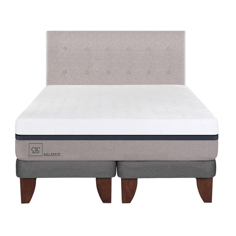 Cama Europea Balance 2 Plazas Bd + Respaldo