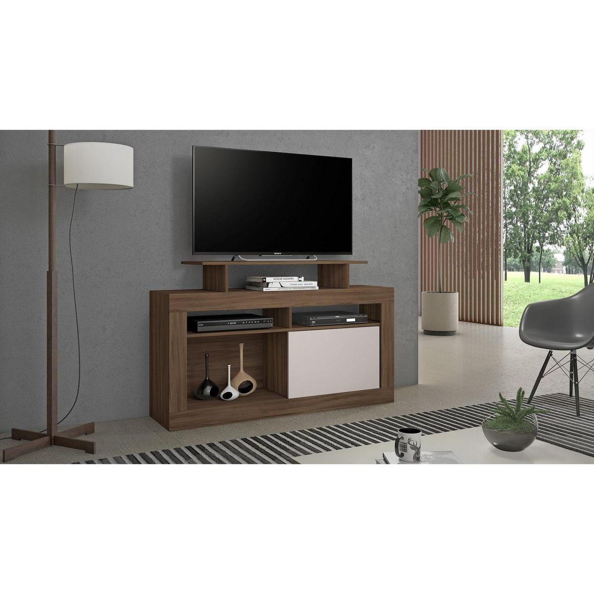 HOME MOBILI - Rack TV 43" 1 Puerta MDP 84x136x37 cm