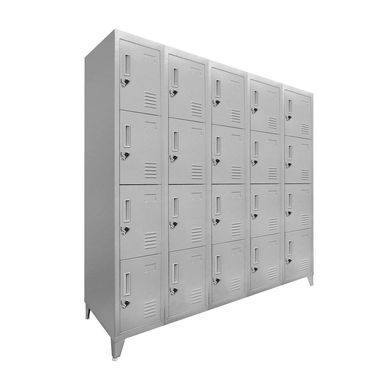 Lockers 20 puertas 166x137x45 cm acero