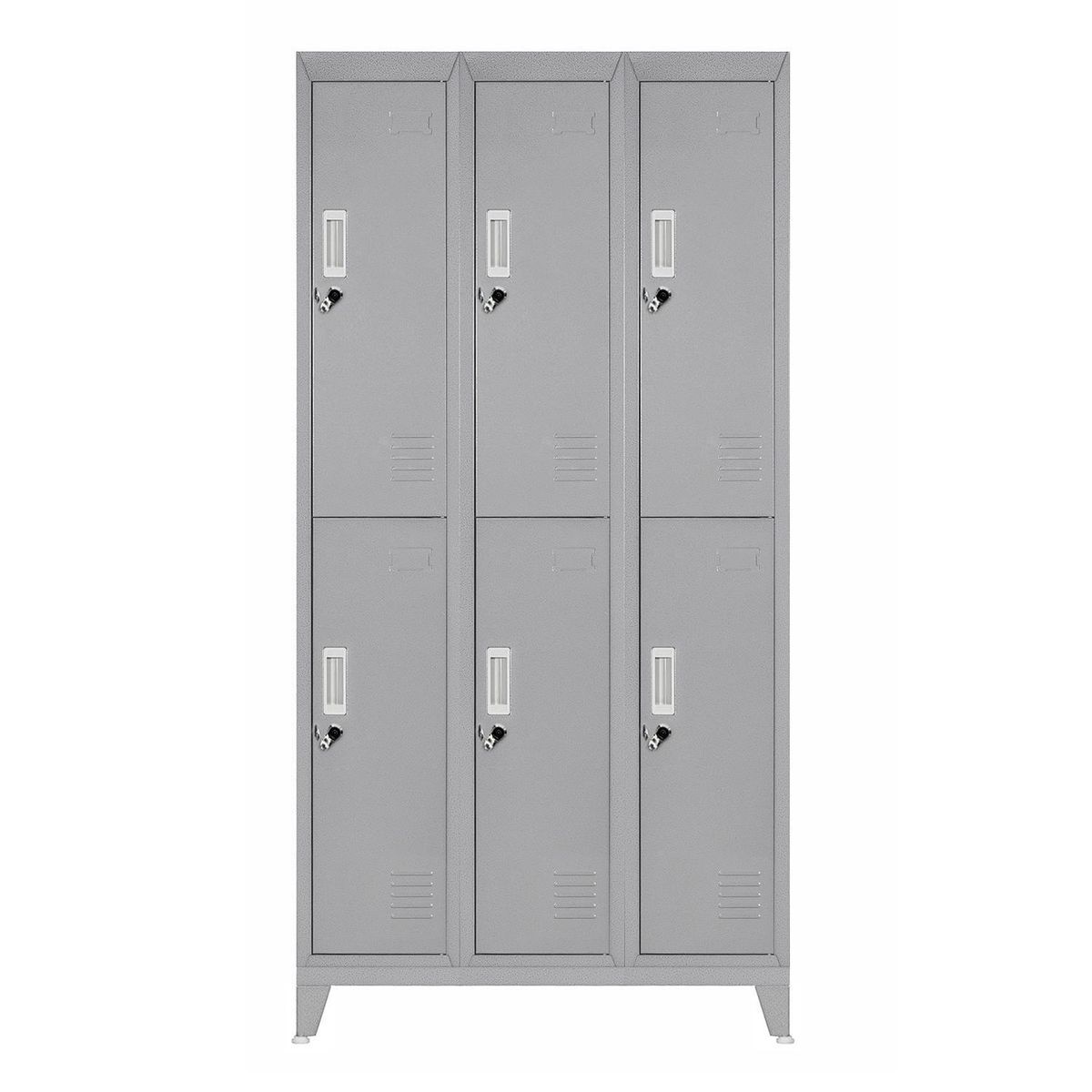 MALETEK - Locker 6 Puerta(s) 0 Cajón(es) 6 Repisa(s) 83x166x45 cm Gris