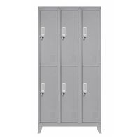 Locker 6 Puerta(s) 0 Cajón(es) 6 Repisa(s) 83x166x45 cm Gris