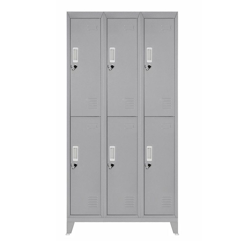 MALETEK - Locker 6 Puerta(s) 0 Cajón(es) 6 Repisa(s) 83x166x45 cm Gris
