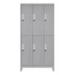 MALETEK - Locker 6 Puerta(s) 0 Cajón(es) 6 Repisa(s) 83x166x45 cm Gris