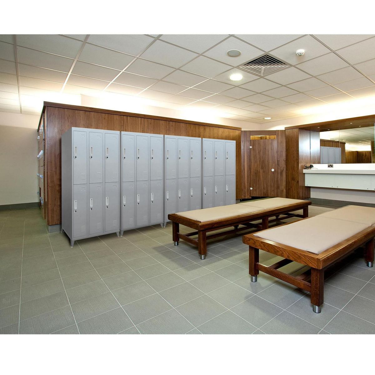 MALETEK - Locker 6 Puerta(s) 0 Cajón(es) 6 Repisa(s) 83x166x45 cm Gris