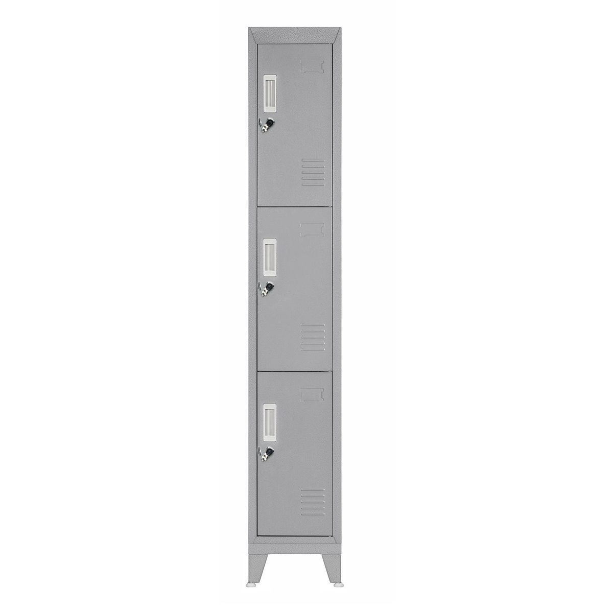 MALETEK - Locker 3 Puerta(s) 0 Cajón(es) 3 Repisa(s) 29x166x45 cm Gris