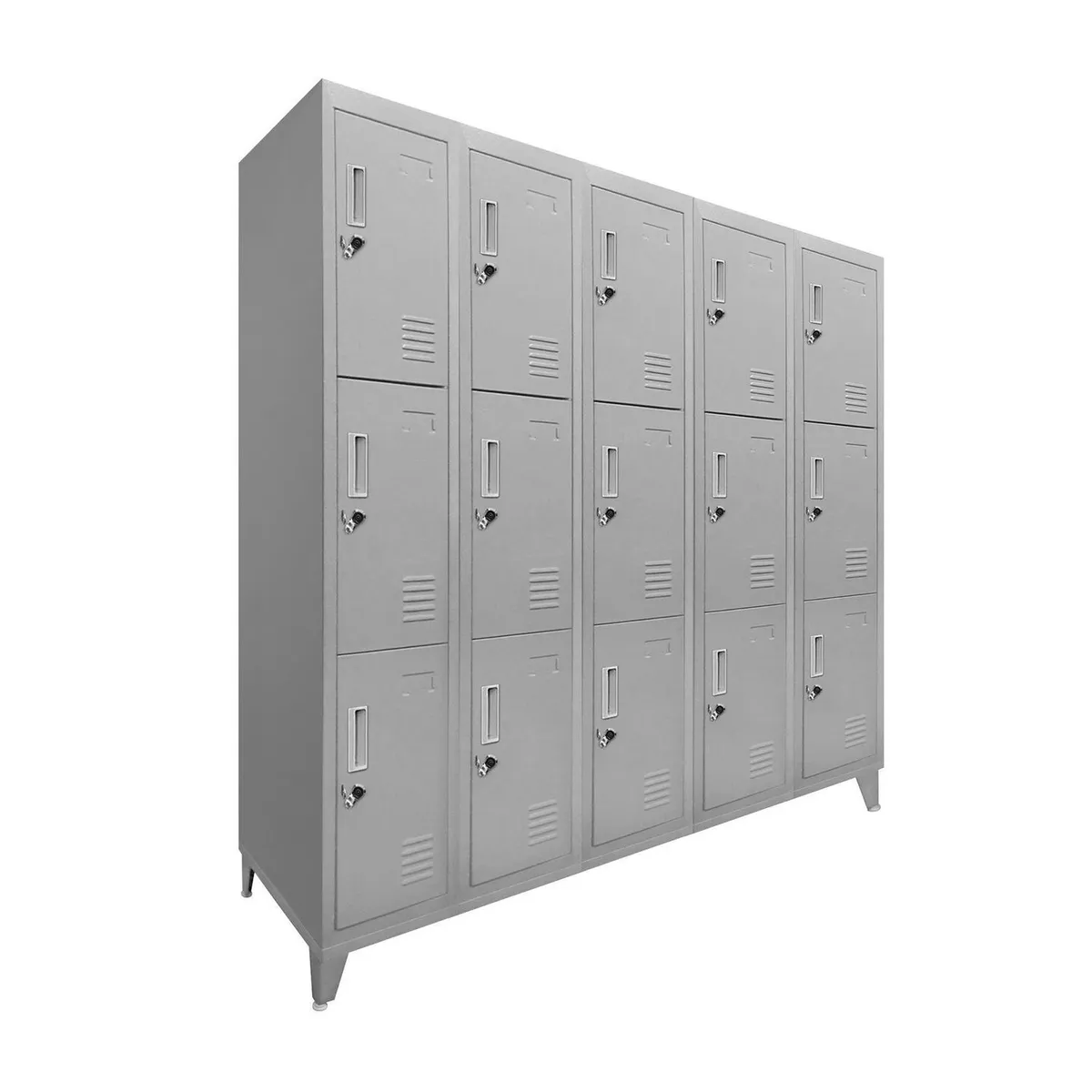 MALETEK - Locker 15 Puerta(s) 0 Cajón(es) 15 Repisa(s) 137x166x45 cm Gris