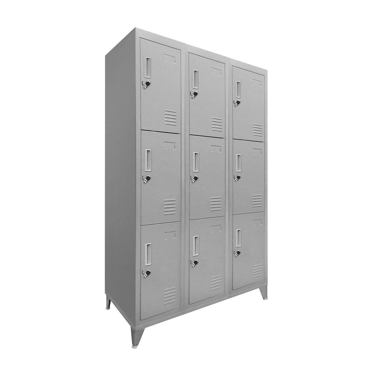 MALETEK - Locker 9 Puerta(s) 0 Cajón(es) 9 Repisa(s) 83x166x45 cm Gris