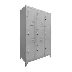 MALETEK - Locker 9 Puerta(s) 9 Cajone(s) 9 Repisa(s) 83x166x45 cm Gris