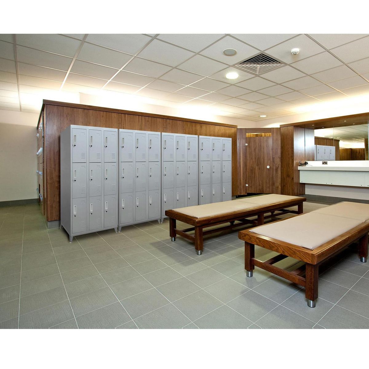 MALETEK - Locker 9 Puerta(s) 0 Cajón(es) 9 Repisa(s) 83x166x45 cm Gris