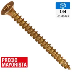 MAMUT - Tornillo Tirafondo Cabeza Phillips Madera 2 " 10 mm 144 Unidades
