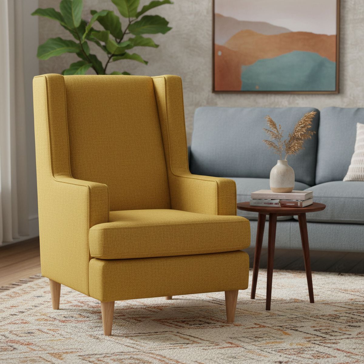 INTERMUEBLES - Poltrona 1 cuerpo Santiago 67x105x78 cm Mostaza