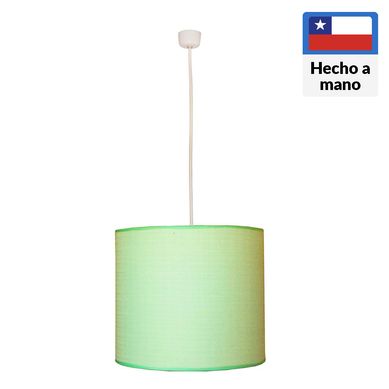 Lmpara colgante Infantil verde tela 1 luz E27